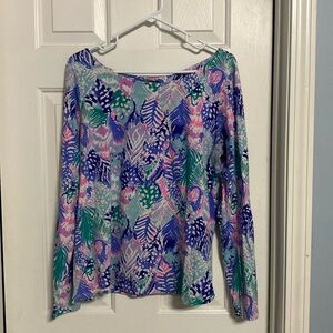 Lilly Pulitzer Tristian Long Sleeve Twist Back Top. Size XL.